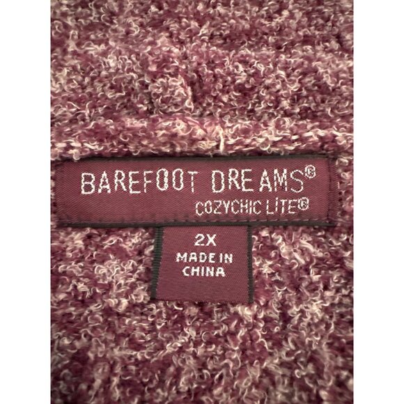 Barefoot Dreams Womens Cardigan 2X Maroon Speckled Cozychic Lite SoftAF LongLine - Picture 5 of 11